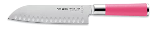 F. DICK Pink Spirit Santoku Messer (Klingenlänge 18 cm, Küchenmesser mit Kullenschliff, aus hochlegiertem Edelstahl, Klinge lasergeprüft, X55CrMo14 Stahl, Griff Kunststoff) 8 1742 182K-79 von F. DICK