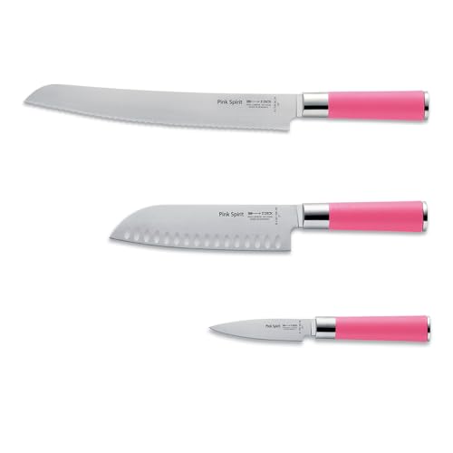 F. DICK Pink Spirit Set (3-Teiliges Messerset, bestehend aus Santoku/Officemesser/Brotmesser, Küchenmesser) 81798000-79 von F. DICK