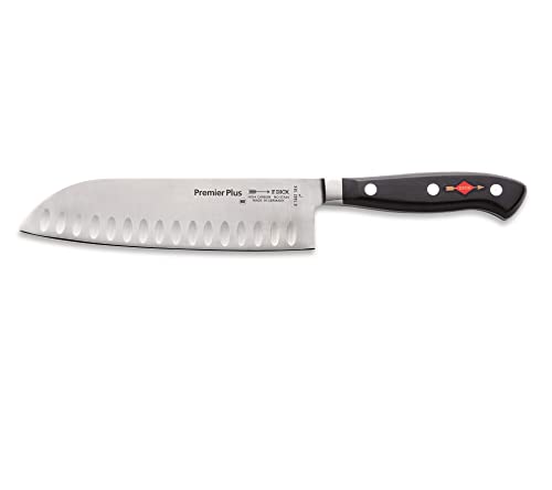 F. DICK Santoku, Küchenmesser, Premier Plus (Messer mit Klinge 18 cm, X50CrMoV15 Stahl, nichtrostend, 56° HRC) 8144218K von F. DICK