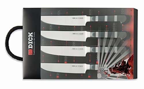 F. DICK Steakmesser-Set 1905 (4-teilig, Klingenlänge 12 cm, Steakbesteck, Universalmesser, Fleischmesser, BBQ Messer, Härte 56°) 81984100, Grau von F. DICK