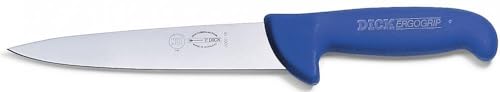 F. DICK Stechmesser, Schlachtmesser ErgoGrip (Messer mit Klinge 18 cm, X55CrMo14 Stahl, nichtrostend, 56 HRC) 82007181, Chromstahl, Blau von F. DICK