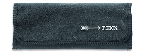 F. DICK Textil-Rolltasche ohne Inhalt (für Garnierwerkzeuge, Tasche unbestückt, mit 8 Fächern, Kunstfaser-Material, Messer-Tasche, Maße 26x34 cm) 81062010, Schwarz von F. DICK