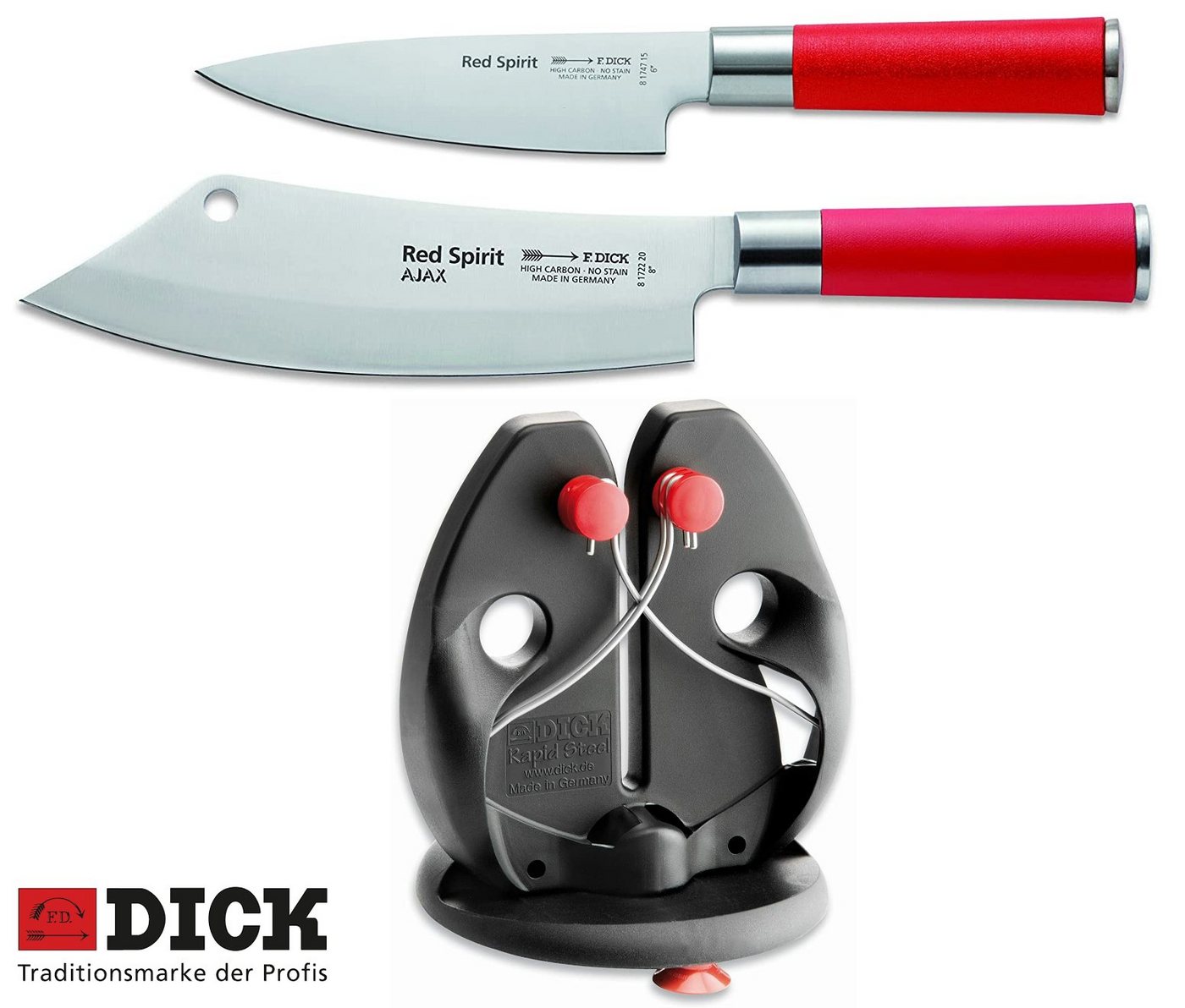 F. DICK Messer-Set F. DICK Koch Messer Set Ã¢â‚¬Å¾AjaxÃ¢â‚¬Å“ Red Spirit (Messer und von F. Dick