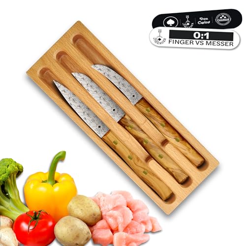 Gemüsemesser 3er Set Premium, Solingen, Extrascharf, Rostfrei - Schälmesser, Küchenmesser Obst, Gemüse & Fleisch, Zöppken, Kneipchen von F. Herder