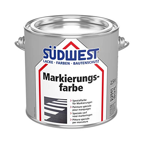 SÜDWEST Markierungsfarbe K26 9110 weiß 2,5 l Verbrauch: 350-500 ml/m² pro Anstrich von F. Schünke GmbH http://www.fschuenke.de