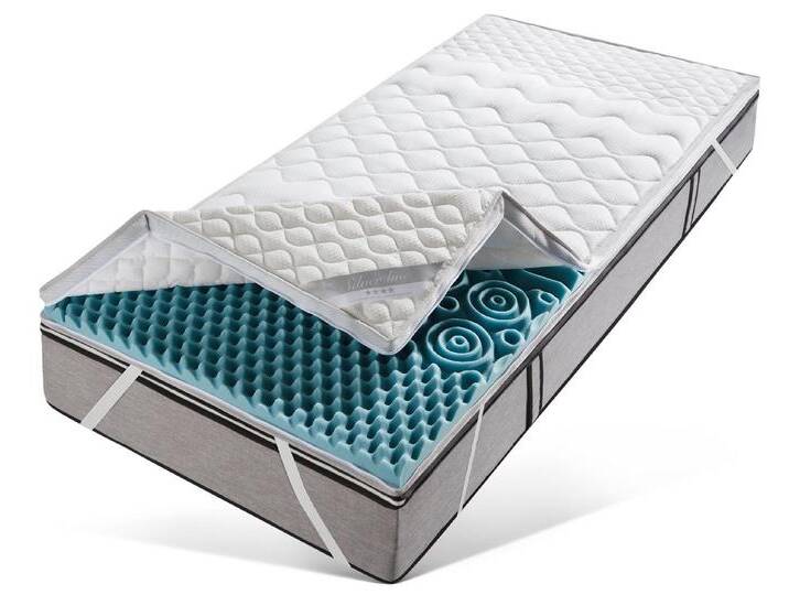 fan , Topper Softly XXL PLUS Silverline, 7 cm hoch, Kaltschaum, 7-Zonen-Topper in 90x200 cm und weiteren Größen erhältlich, weiß von F.A.N.-Frankenstolz-Schlafkomfort