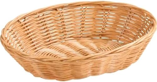 KESPER Brotkorb Kunststoffgeflecht, oval, Länge: 240 mm, Breite: 200 mm, Braun von F.ANTON KESPER GMBH