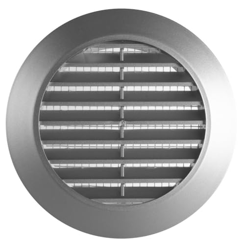 Lüftungsgitter Rund Schlitz-Gitter Abluftgitter mit Insektennetz ABS-Kunststoff Ø 70 mm Satin Silber (Satin Silber, Flansch: Ø 70 mm) von F.H. ANA