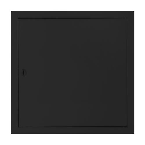 Revisionstür Revisionsklappe Wartungsklappe mit Schnappverschluss, verzinktes pulverbeschichtetes Stahlblech Schwarz matt (1, Breite x Höhe: 500 x 500 mm) von F.H. ANA