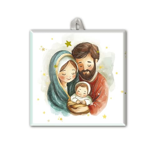 F.LLI BONELLA Fliese Heilige Familie in Aquarellversion 10 x 10 cm in Geschenkbox von F.LLI BONELLA