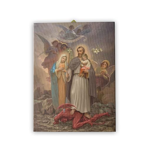 F.LLI BONELLA Fratelli Bonella | Leinwand des Heiligen Josefs, Beschützer der Heiligen Familie, 30 x 40 cm, hergestellt in Italien von F.LLI BONELLA