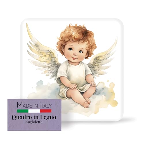 Fratelli Bonella - Bild Engel für Kinder aus Holz mit Geschenkbox - Religiös für Schlafzimmer 10 x 10 cm - 100 % Made in Italy von F.LLI BONELLA