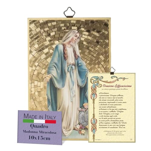 Fratelli Bonella – Bild Madonna Wunder und wirksame Orazione in Italienisch – Wandbild aus MDF aus Pappel – Schlafzimmer 10 x 15 cm Made in Italy Fratelli Bonella – Bild Madonna Wunder und wirksame Orazione in Italienisch – Wandbild aus MDF aus Pappel – Schlafzimmer 10 x 15 cm Made in Italy von F.LLI BONELLA