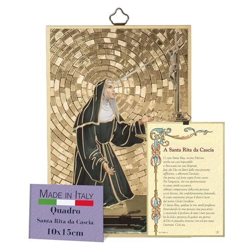 Fratelli Bonella Bild Santa Rita da Cascia e Gebet, auf Italienisch gewidmet – Bild aus MDF aus Pappel – Religiöses Bild Schlafzimmer 8 mm x 10 cm x 15 cm Made in Italy Fratelli Bonella Bild Santa Rita da Cascia e Gebet, auf Italienisch gewidmet – Bild aus MDF aus Pappel – Religiöses Bild Schlafzimmer 8 mm x 10 cm x 15 cm Made in Italy von F.LLI BONELLA