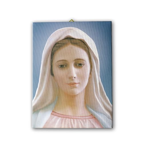 Fratelli Bonella | Leinwand Madonna di Medjugorje ca. 20 x 25 cm | Made in Italy von F.LLI BONELLA
