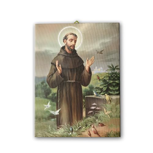 Fratelli Bonella | Leinwand des Heiligen Franziskus, 20 x 25 cm, hergestellt in Italien von F.LLI BONELLA