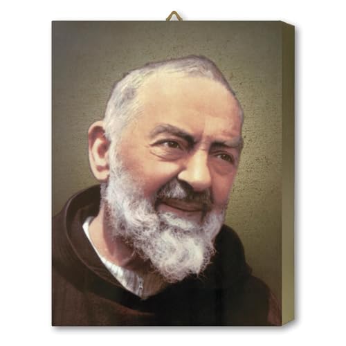 Fratelli Bonella Tisch aus Melamin aus vergoldeter Eiche, Motiv: Padre Pio 19,7 x 25 cm, hergestellt in Italien von F.LLI BONELLA