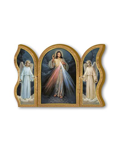 Fratelli Bonella | Triptisches Devoktional, aus Jesus-Holz, 6 x 9 cm | Made in Italy von F.LLI BONELLA