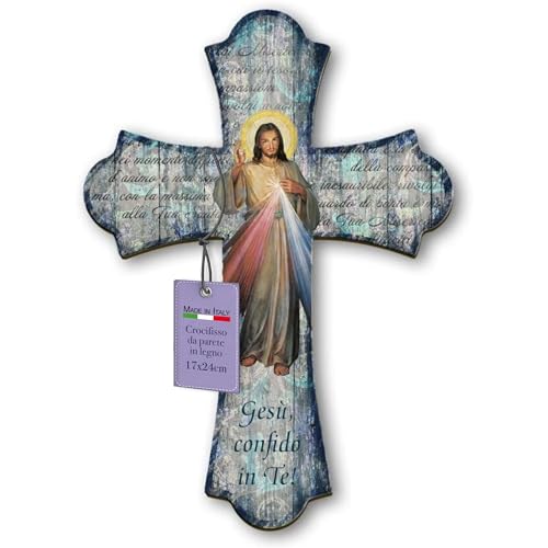 Fratelli Bonella | Vintage-Holzkreuz Kreuze aus Religiösem Holz von Jesus, 17 x 24 cm, Made in Italy von F.LLI BONELLA