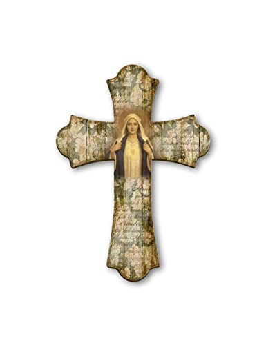 Fratelli Bonella | Vintage-Kreuz aus Religiösen Holz des Herzens in Maria 17 x 24 cm | Made in Italy von F.LLI BONELLA