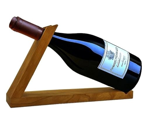 Weinflaschenhalter aus amerikanischem Kirschholz für 1–3 Flaschen | Handgemachter Weinhalter Holz | Geschenkidee für Weinliebhaber | Weinständer | Weinflaschenhalterung | Flaschenhalter von F.Lupinski