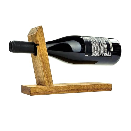 F.Lupinski Weinflaschenhalter aus Alten Eichenfassdauben für 1–3 Flaschen | Handgemachter Weinhalter Holz | Geschenkidee für Weinliebhaber | Weinständer | Weinflaschenhalterung | Flaschenhalter von F.Lupinski