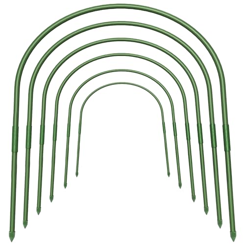 F.O.T Gewächshaus-Hoops, 6Pcs rostfrei Wachsen Tunnel Stahl mit Kunststoff Beschichtet Unterstützung Hoops Rahmen für Garten Stoff, Pflanze Unterstützung Garten Stakes (34.7" x 20.5") von F.O.T