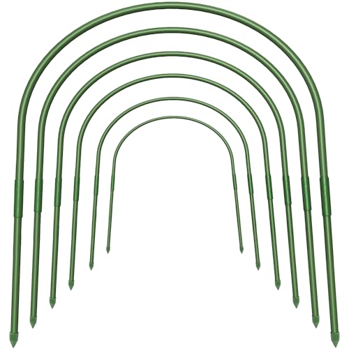 F.O.T Gewächshaus-Hoops, 6Pcs rostfrei wachsen Tunnel Stahl mit Kunststoff beschichtet Unterstützung Hoops Rahmen für Garten Stoff, Pflanze Unterstützung Garten Stakes (19.7" x 18.9") von F.O.T