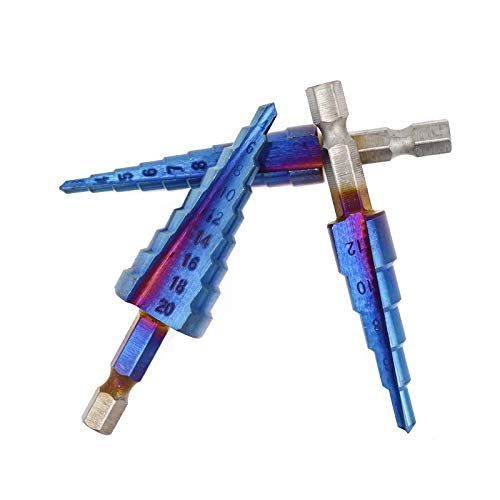 Stufenkegelbohrer Set HSS Stahl Titanbeschichtet Dreieck Sechskantschaft High Speed und Großer Lochschneider für Holz Edelstahl Stufenkegelbohrer Set HSS Stahl Titanbeschichtet Dreieck Sechskantschaft High Speed und Großer Lochschneider für Holz Edelstahl von F.T.