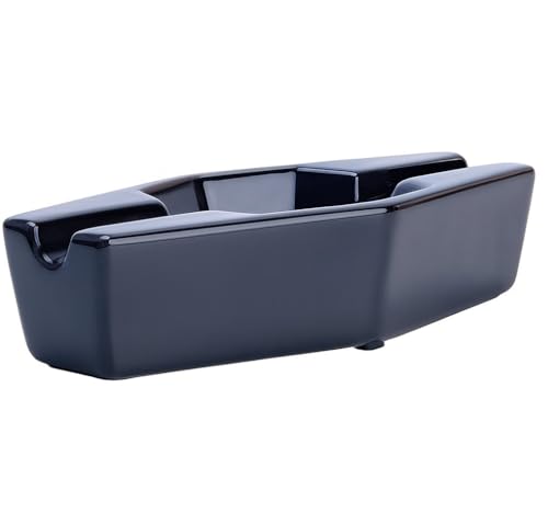 Großer 22,9 x 10,2 cm schwarzer Keramik-Aschenbecher mit doppelter Zigarrenablage, stilvolles Raucherzubehör für den Außenbereich, Terrasse oder Lounge, Geschenk für Zigarrenliebhaber Großer 22,9 x 10,2 cm schwarzer Keramik-Aschenbecher mit doppelter Zigarrenablage, stilvolles Raucherzubehör für den Außenbereich, Terrasse oder Lounge, Geschenk für Zigarrenliebhaber von F.e.s.s.