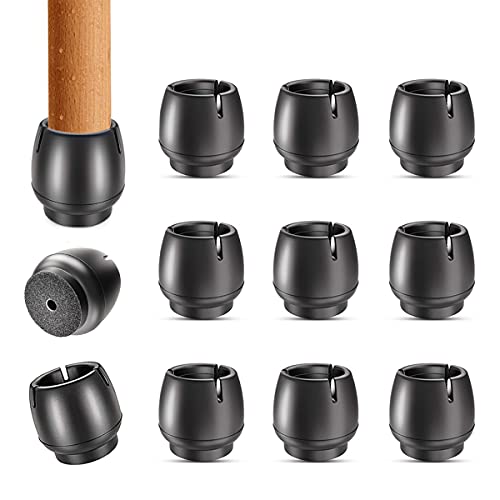 Stuhlbeinkappen Für Stuhlbeine Schwarz Stuhlbeinschoner Fußkappen Für Gartenstühle 12-16mm Silikon Stuhlbeinkappen Filz Stuhlkappen Rund Stuhlsocken Schutzkappen Für Stühle 10 Stück (B) von F1-2-2