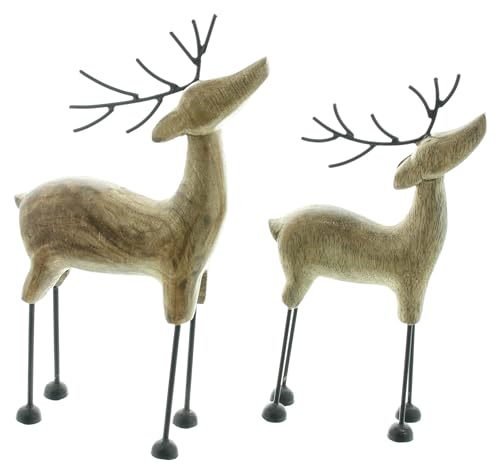 F1885 Rentier Mangoholz, 2er Set, Metall, Mattschwarz Maße: Höhe 24 cm, 27 cm F1885 Rentier Mangoholz, 2er Set, Metall, Mattschwarz Maße: Höhe 24 cm, 27 cm von F1885