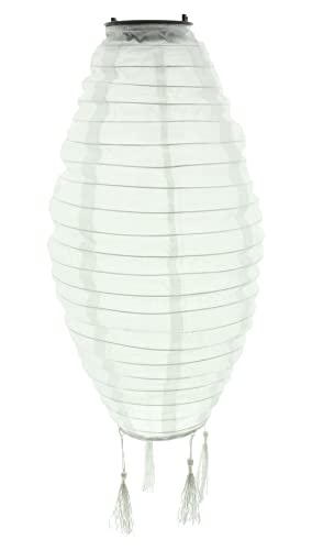Solar-Lampion "White". Kunststoff. Metall. warmweiße LED. Solarpanel Maße: Ø 20 x 42 cm. für den Außenbereich geeignet von F1885