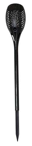 Solarstecker "Bewegte Flamme". groß. Kunststoff. mattschwarz. 46 LEDs Maße: ca. Ø 12 x 78 cm. für den Außenbereich geeignet von F1885