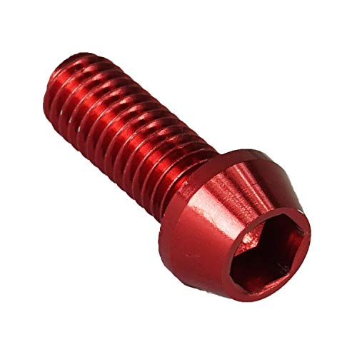 F26 Fantic26 Alu M5 Schraube DIN 912 konisch 7075 T6 (rot, 16 Millimeter) von F26