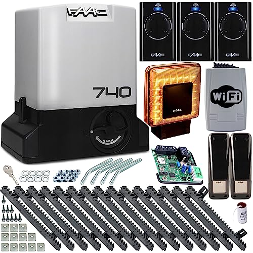 FAAC 740 DELTA 2 Sliding Gate Drive Automatic Gate Opener with Wi-Fi controller for Max. 500 kg Sliding Gate with 3 Remote Controls 5 m Rack Alarm Light Light Barrier xLED for Yard Gate Wi-Fi FAAC 740 DELTA 2 Sliding Gate Drive Automatic Gate Opener with Wi-Fi controller for Max. 500 kg Sliding Gate with 3 Remote Controls 5 m Rack Alarm Light Light Barrier xLED for Yard Gate Wi-Fi von FAAC