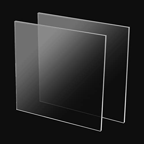 FAAING 2er 30 x 30 cm Acrylplatte Transparent, 10mm Dickes Acrylglas Platten Glasklar Platte, Kunststoffplatte Quadratisch für Beschilderung, Malerei, Projektausstellung, Tischaufsteller von FAAING