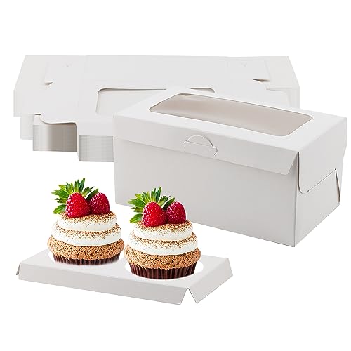 FAAING 30 Stück 2er Cupcake Boxen mit Fenster, Weiß Karton Cupcake Muffin Box Transportbox, 16 x 9 x 7,5 cm FAAING 30 Stück 2er Cupcake Boxen mit Fenster, Weiß Karton Cupcake Muffin Box Transportbox, 16 x 9 x 7,5 cm von FAAING