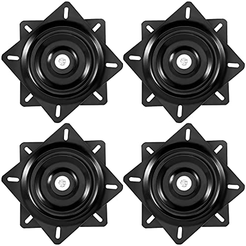 FAAING 4 Stück 16 x 16 cm Barhocker Drehplatte Schwarz, 360° Grad Drehteller für Stuhl, Quadratisch Barhocker Drehteller Ersatz für Recliner Stuhl oder Möbel von FAAING