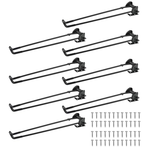FAAING 8 Stück 31cm Haarnadelbeine Schwarz, Klappbare Haarnadel Tischbeine, Metall Haarnadel Füße, Möbelbeine Metall Haarnadel Möbelfüße für Tisch, Laptop, Nachttisch, Couchtischbein von FAAING