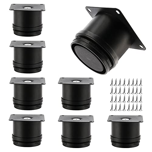 FAAING 8er Set Möbelfüße Schwarz 5cm, verstellbare Möbelfüße Edelstahl mit Schrauben, Höhenverstellbare Füße Schrankfüße Sockelfüße Möbelfüsse für DIY Möbel Sofa Tisch Stuhl von FAAING