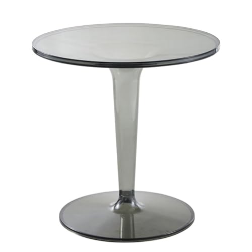 FAANAS Klar Acryl Couchtisch, Runde Akzent Tisch Moderne Klar Kleine Beistelltisch Nachttisch für Wohnzimmer Schlafzimmer Kleine Räume, Gray 1 von FAANAS