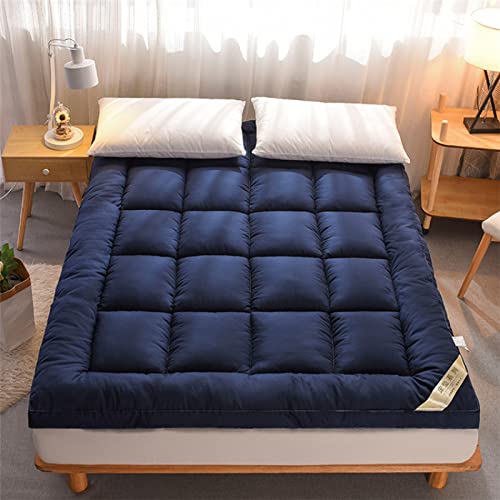 FAANAS Verdickte Bodenmatratze, Futonmatratze in voller Größe, Faltbare rutschfest Atmungsaktiver Futon Matratzen Tragbares Schlafmatratze(135x200cm/53x79inch, Blue) von FAANAS