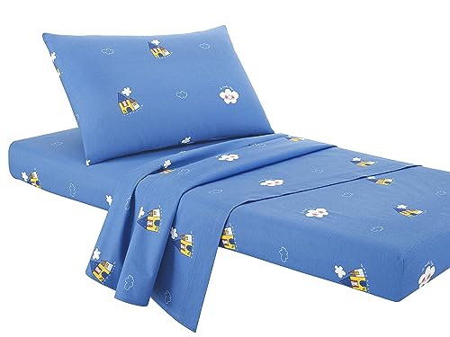 Fabe Bettwäsche-Set für Baby, Baumwolle, Design Spannbetttuch, 60 x 125 cm, Bettlaken 122 x 152 cm, Kissenbezug 60 x 46 cm, Farbe Hellblau von Fabe