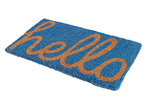 FAB HAB Cursive Hello Fußmatte 46 cm x 76 cm, Extra Thick Handwoven Durable von FAB HAB