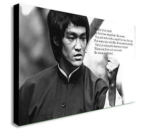 Bruce Lee - „Empty Your Mind“ - Kunstdruck auf Leinwand, gerahmt, verschiedene Größen, Holz und Leinwand, A0 47x33 inches von FAB