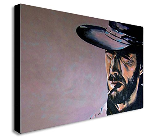 Clint Eastwood Kunstdruck auf Leinwand, gerahmt, Motiv "The Good The Bad And The Ugly", verschiedene Größen (A0, 119,4 x 83,8 cm) von FAB