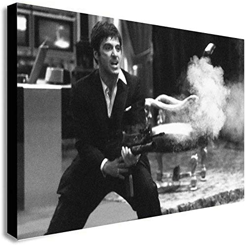 FAB Gerahmter Kunstdruck auf Leinwand, Motiv Scarface, Tony Montana. Verschiedene Größen (A1 32 x 24 Zoll) von FAB