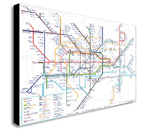 FAB Kunstdruck auf Leinwand, Motiv London Underground, verschiedene Größen (A0, 119,4 x 83,8 cm) von FAB