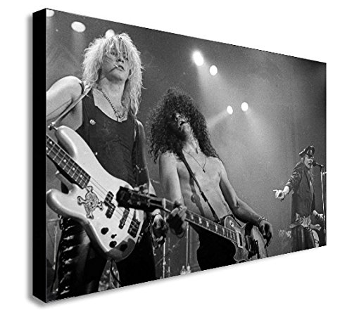 Guns N 'Roses – Leinwand Wand Art, gerahmt, verschiedene Größen, schwarz / weiß, A0 47x33 inches von FAB